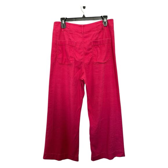 Anthropologie Maeve The Colette Cropped Wide-Leg Pants in rose Size 30 - Picture 3 of 12